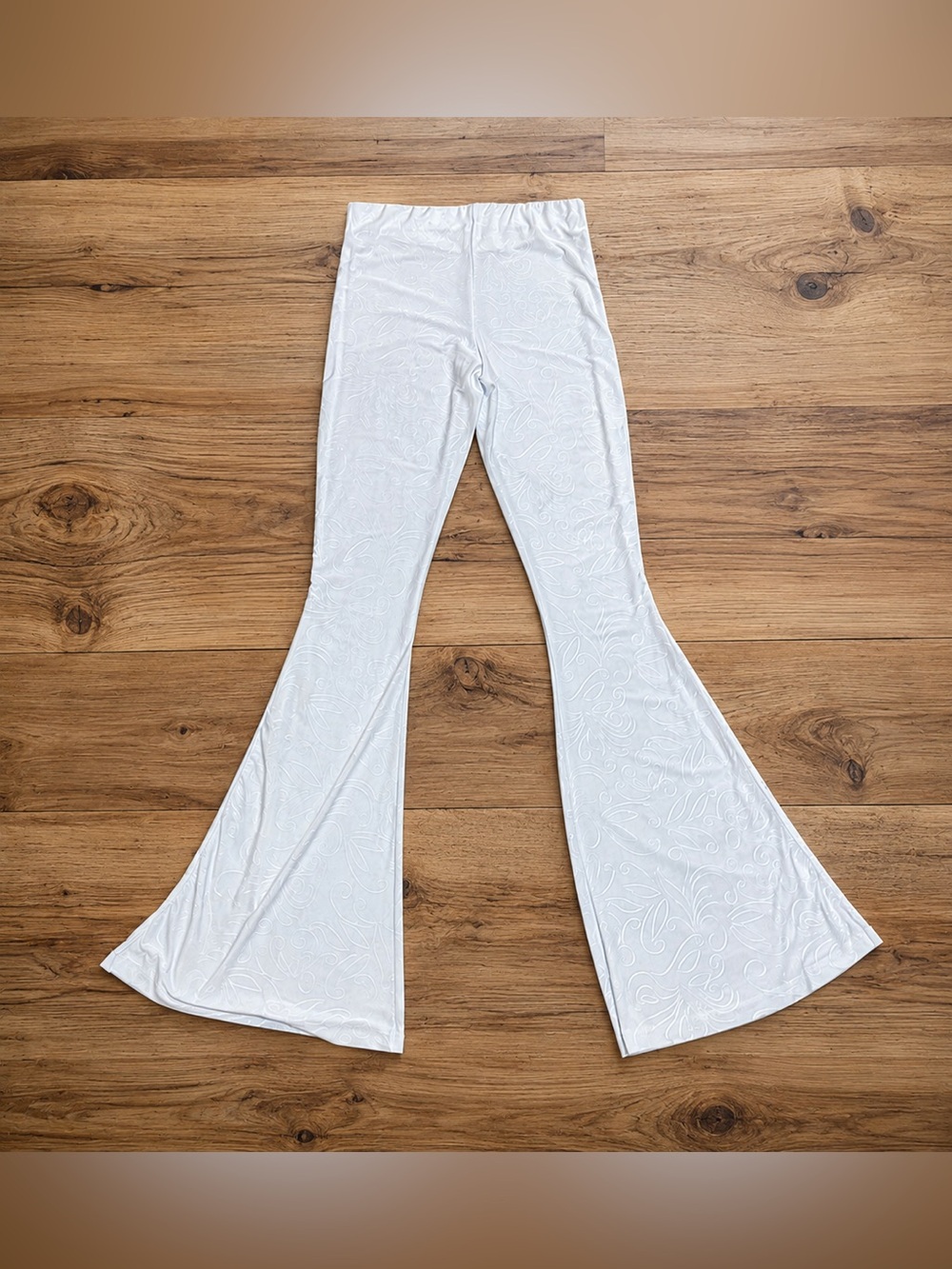 Lucy in the Sky LA Pants Large White Flare Wide Leg Side Openings Bell Bottoms L